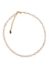 extraordinary minuscule silver white cultured pearl baby necklace